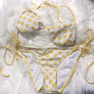 Guess Yellow Polka Dot Bikini Set